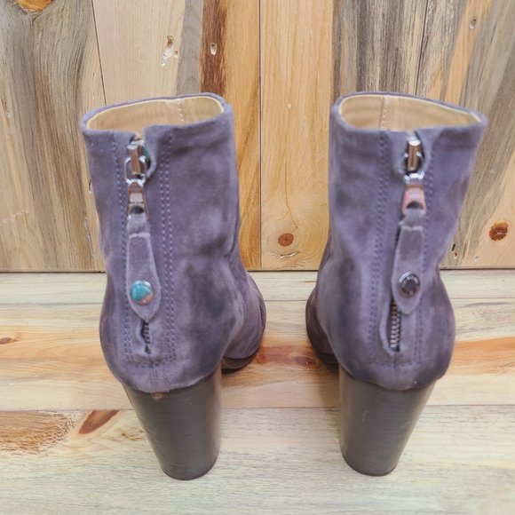 RAG & BONE Classic Newbury Bootie Suede Asphalt Gray - Picture 2 of 9